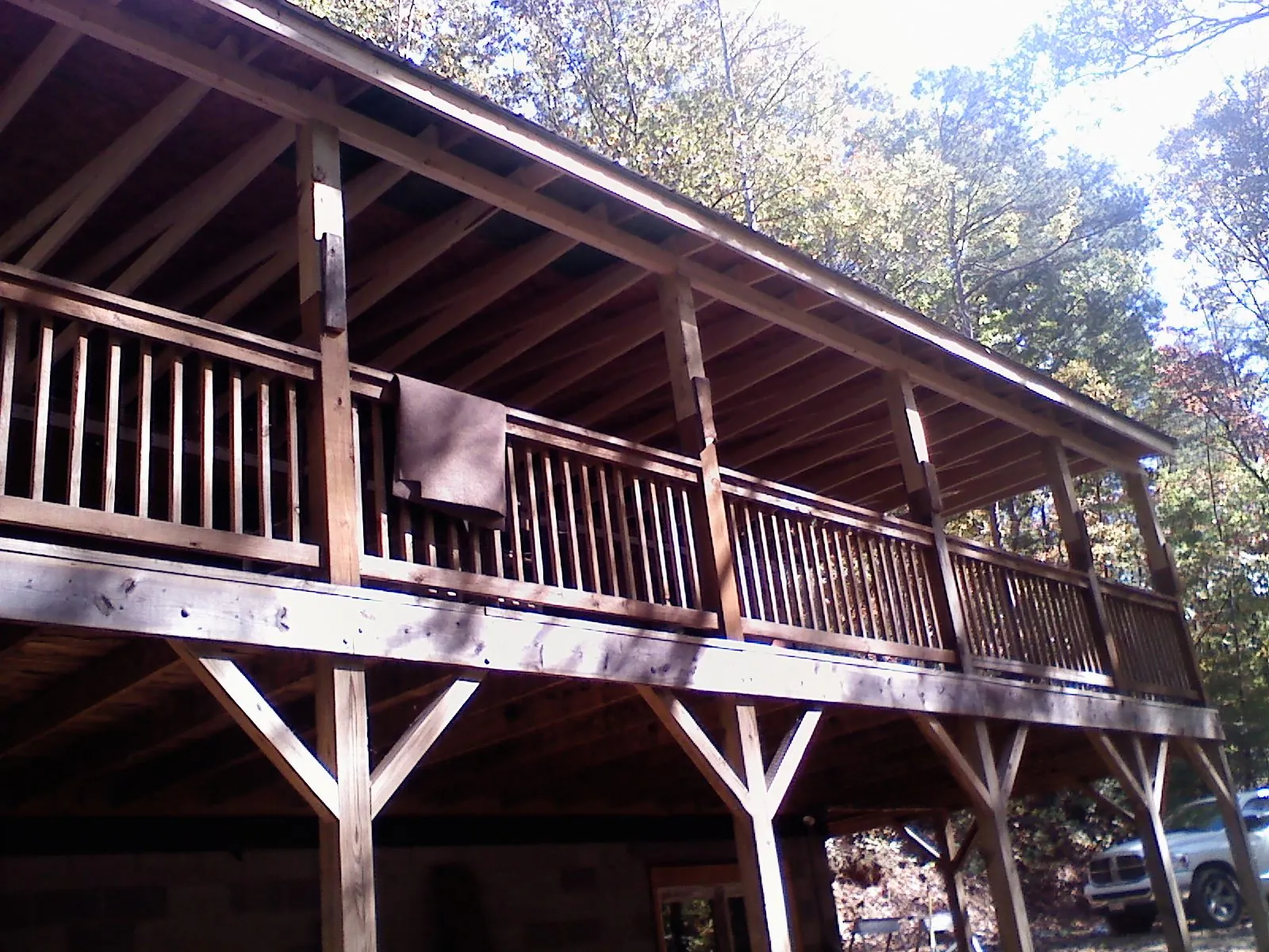 Timber framing under a new elevated porch and deck — Roof Leak Repair in Gold Bar by Roofing Brothers